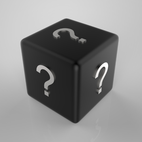 box with question marks on it indicating mystery or mystery shopping